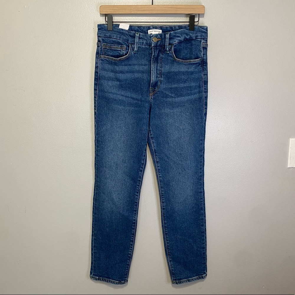 Good American NWT Good Classic Skinnyish Fit Jeans Size 6/28 - Blue280